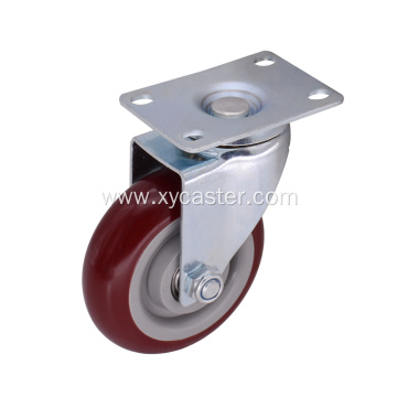 4 Inch Plate Furniture Caster PVC Wheel